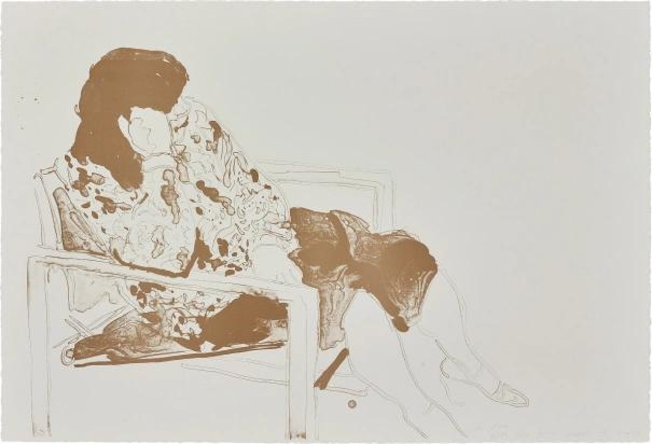 Ann Seated in Director's Chair by David Hockney