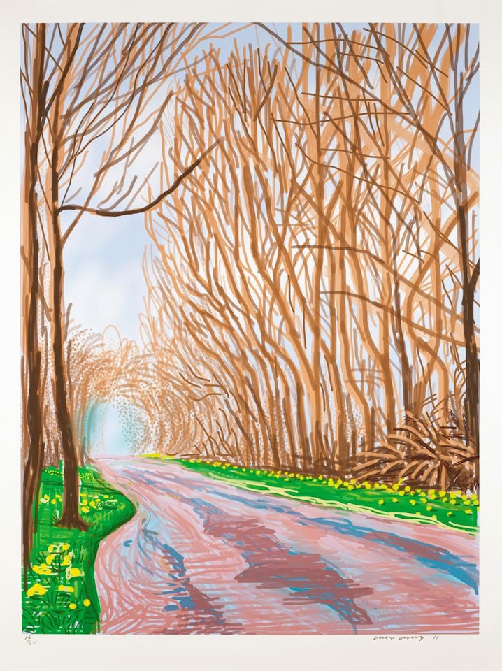 THE ARRIVAL OF SPRING IN WOLDGATE, EAST YORKSHIRE IN 2011 - 1 APRIL by David Hockney