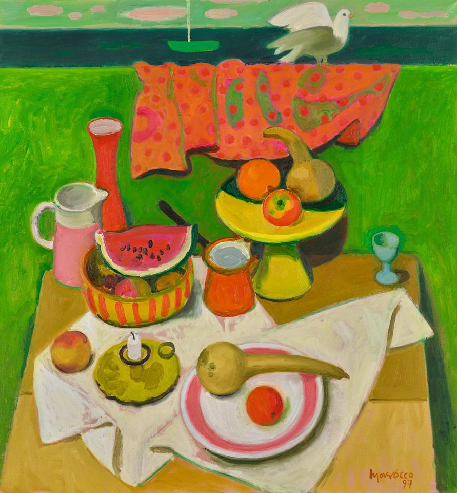 STILL LIFE BY THE SEA by Alberto Morrocco