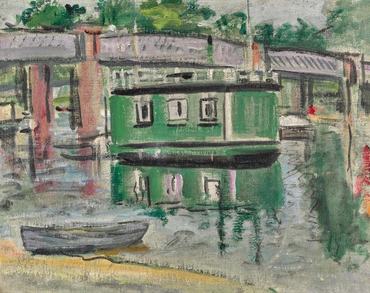 GREEN HOUSEBOAT, BALLOCH by George Leslie Hunter