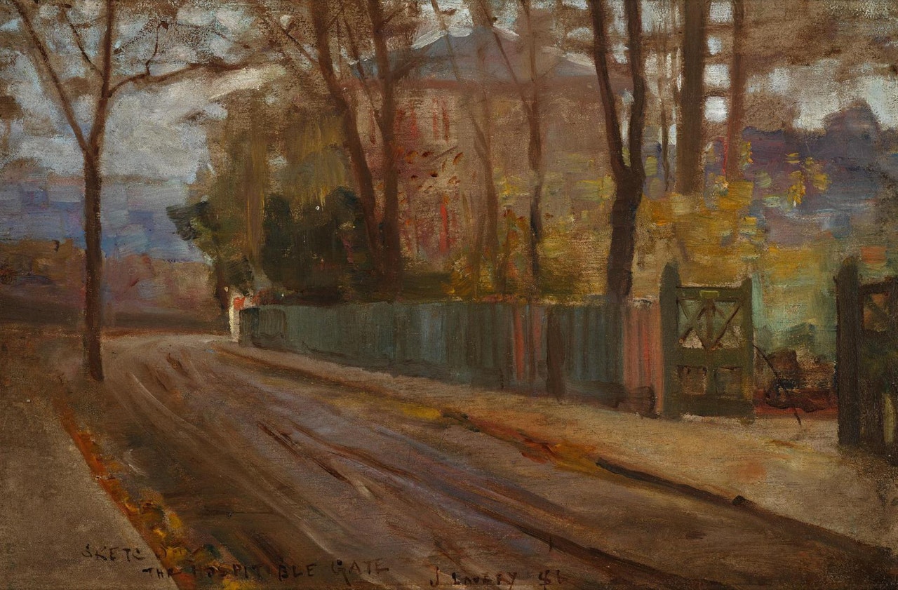 SKETCH OF THE HOSPITABLE GATE by John Lavery
