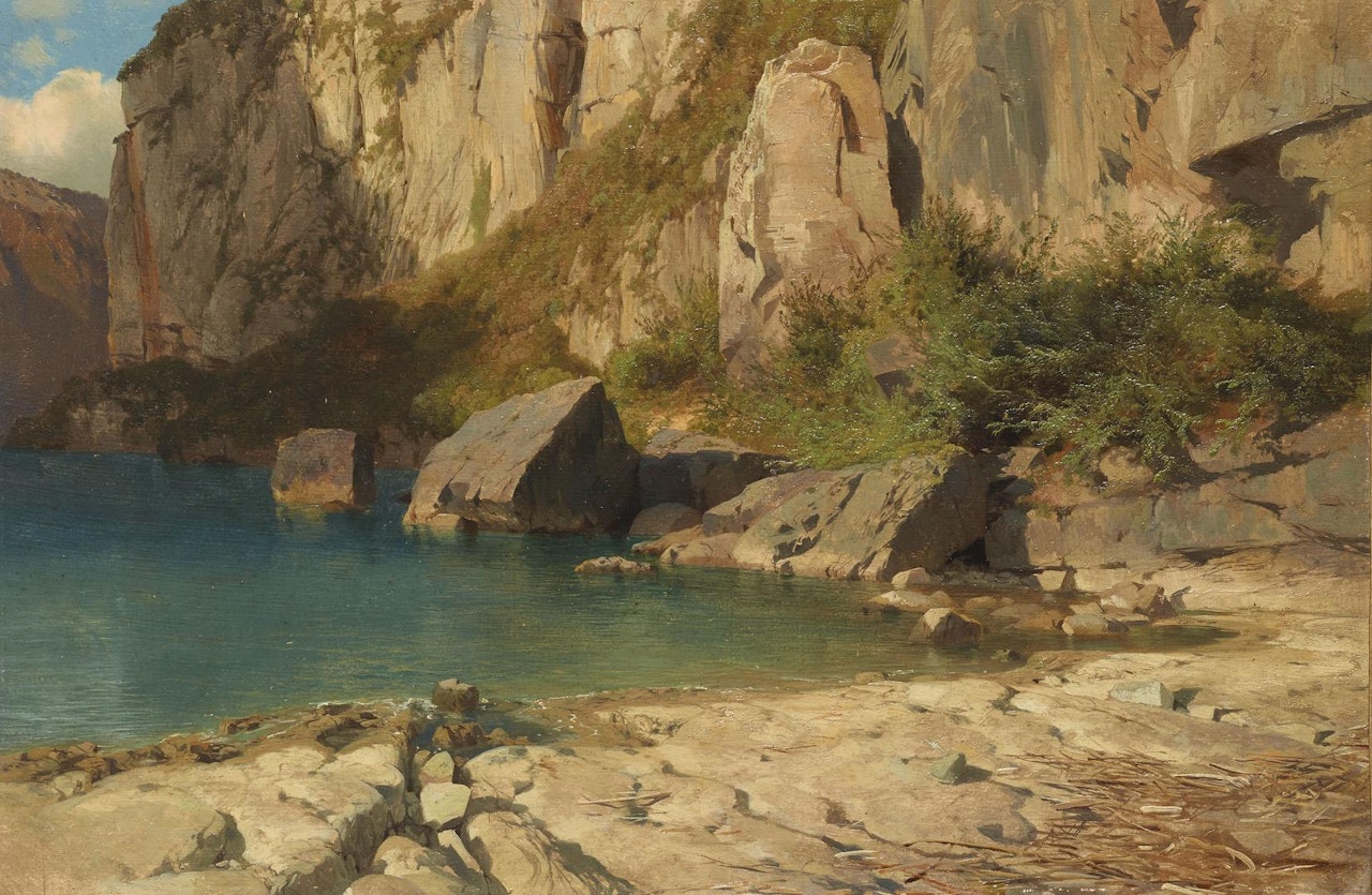 Bei Flüelen am Vierwaldstättersee by Alexandre Calame