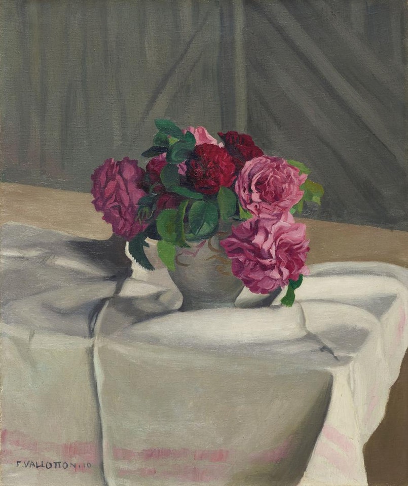 Roses dans un sucrier blanc by Félix Vallotton