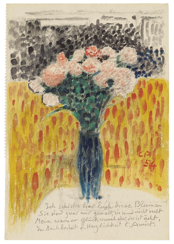Blumenstrauss, 1954 (Bildbrief) by Cuno Amiet