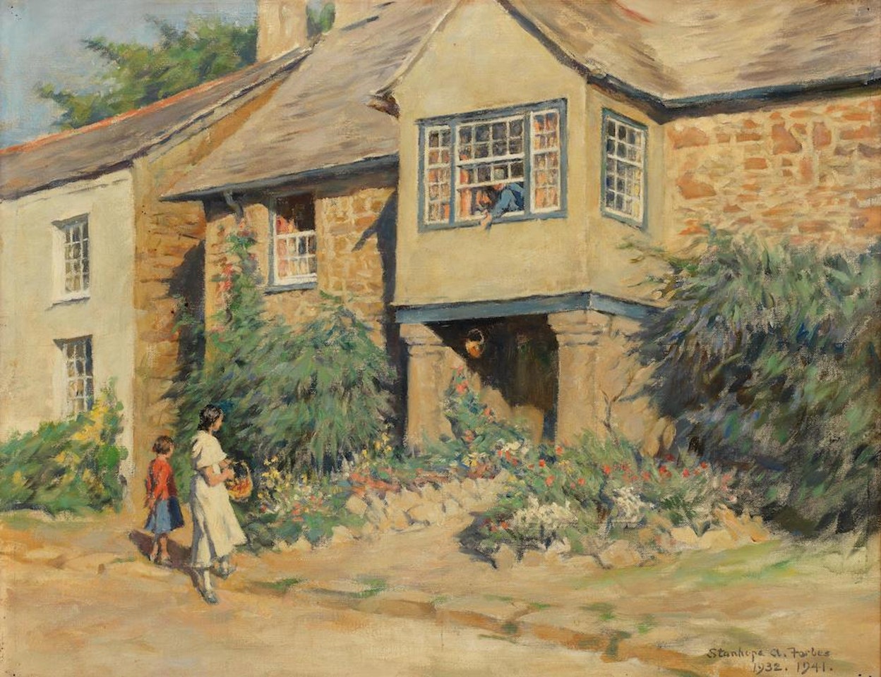 Sir Walter Raleigh's House at Mitchell, Cornwall by Stanhope Alexander Forbes