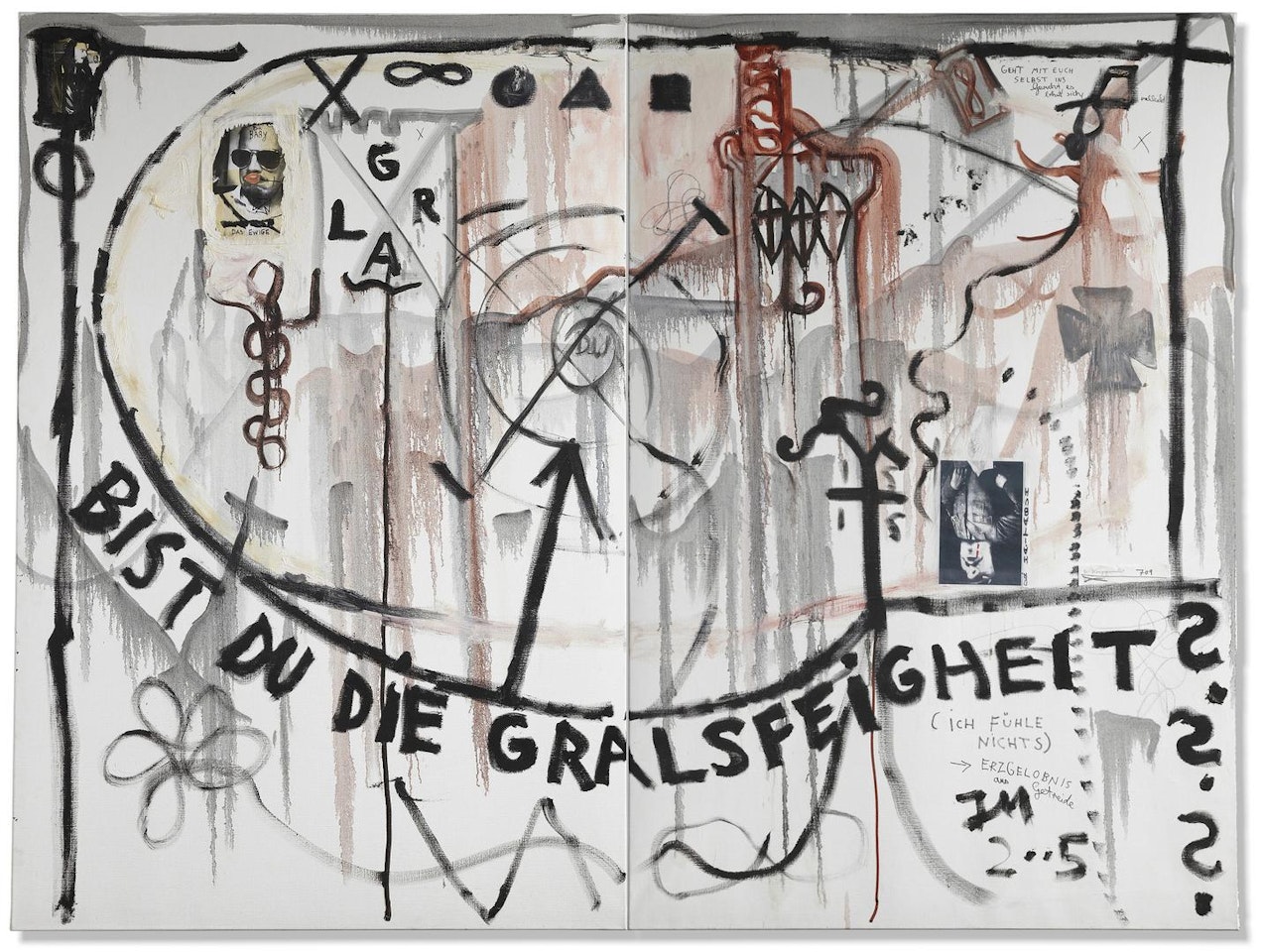 Die Gralsfeigheit "Schwänzchen hoch" (The Cowardliness Of The Grail "Willie Up") by Jonathan Meese