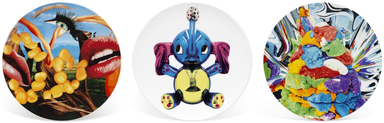 Three Works (Lips, Play-Doh & Elephant) by Jeff Koons