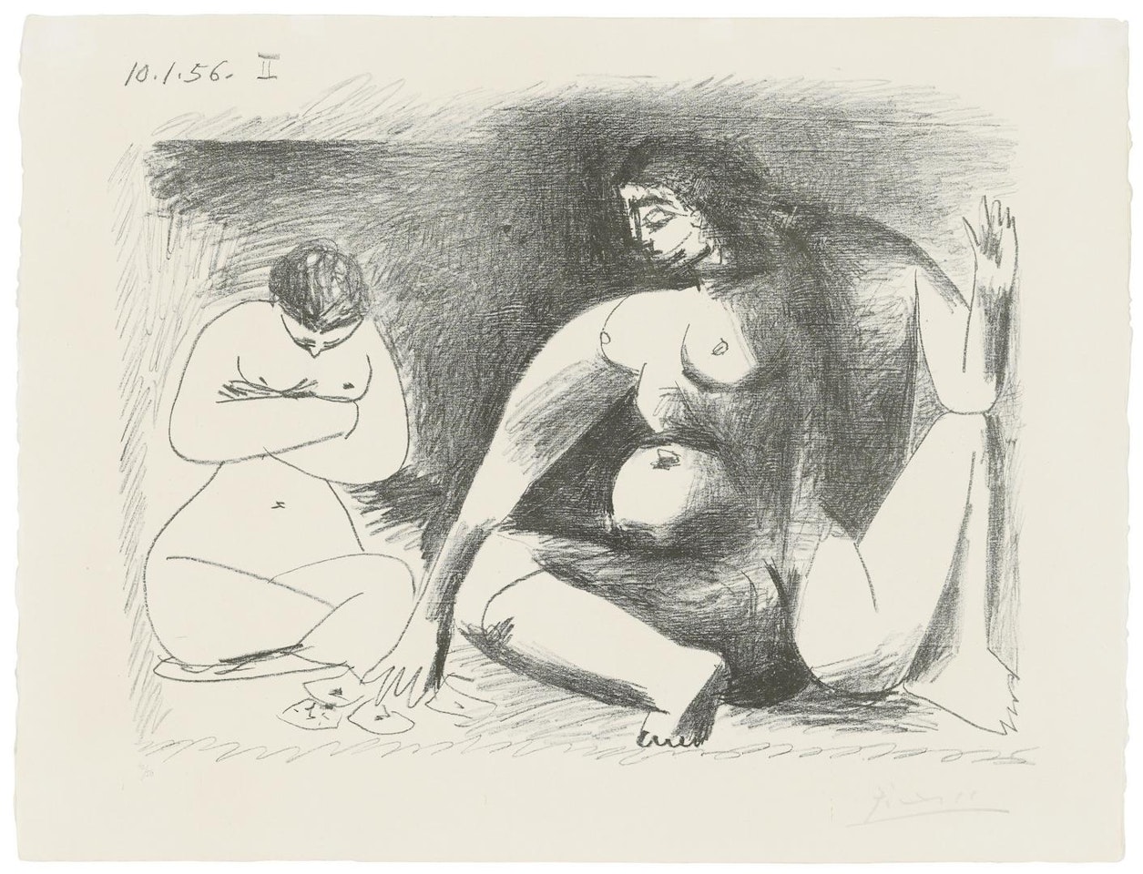 Deux femmes accroupies by Pablo Picasso