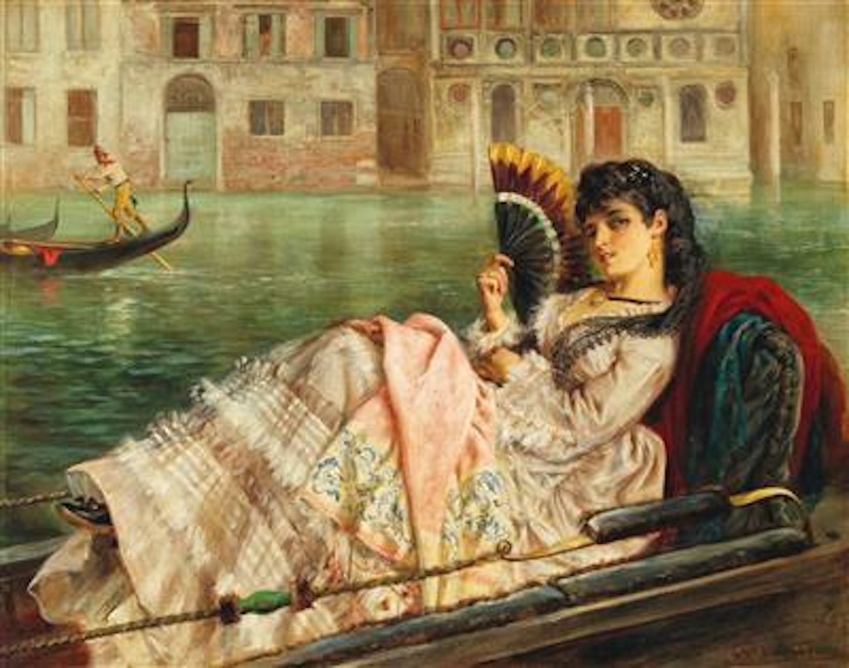 Venice, Beautiful Venetian Lady in the Gondola by Keeley Halswelle