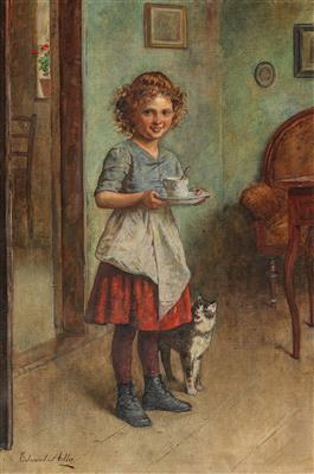 Girl with Cat by Edmund Adler