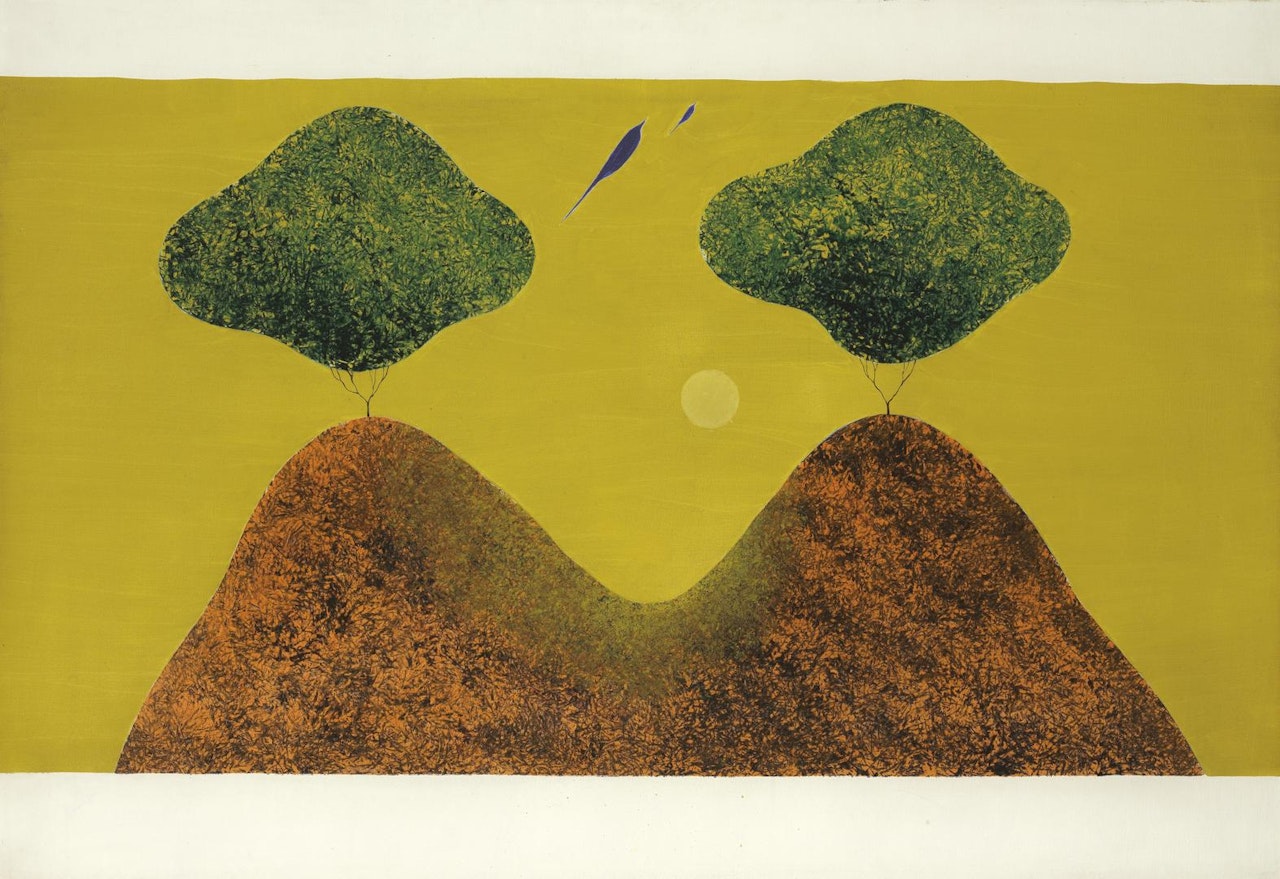 Untitled (Bird, Tree and Mountain Series) by Jagdish Swaminathan