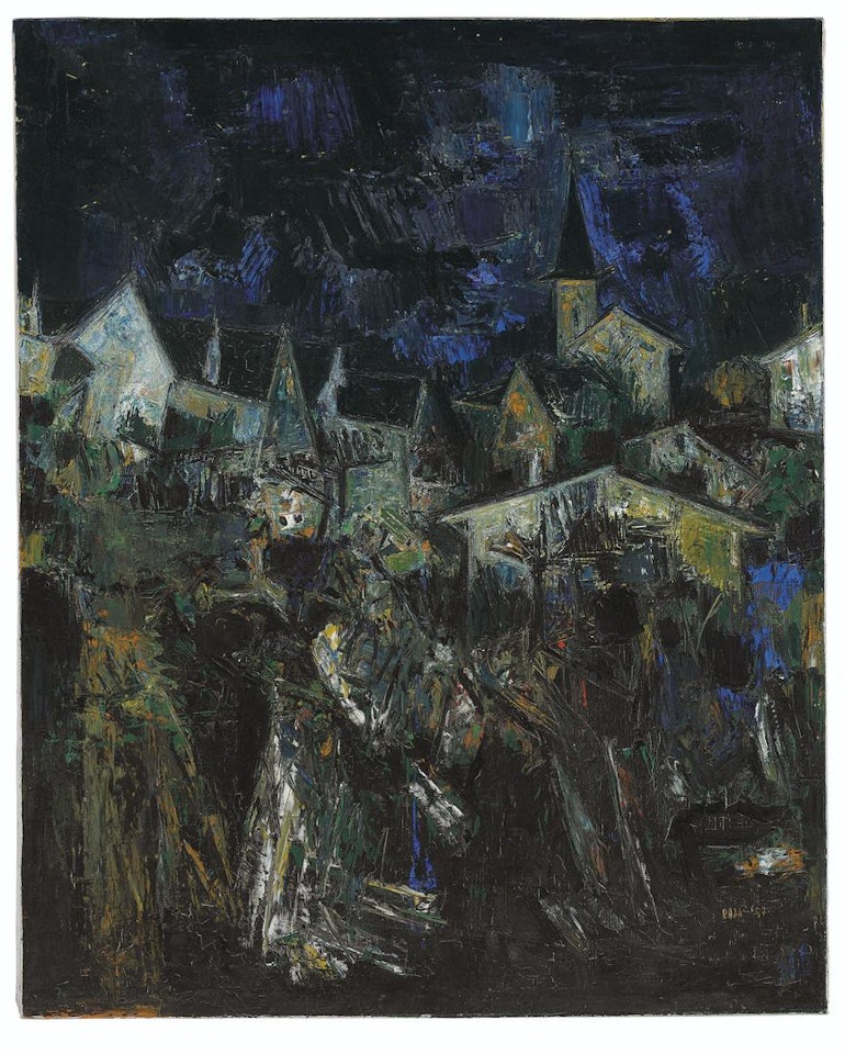 Untitled (Village dans la Nuit) by Sayed Haider Raza