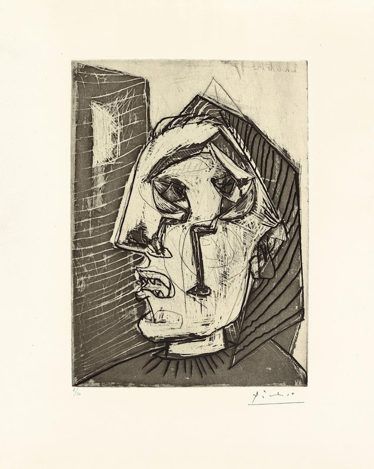 FEMME QUI PLEURE DEVANT UN MUR (B. 302; BA. 630) by Pablo Picasso