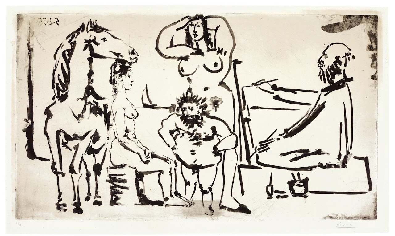 LE PEINTRE SUR LA PLAGE (B. 769; BA. 919) by Pablo Picasso