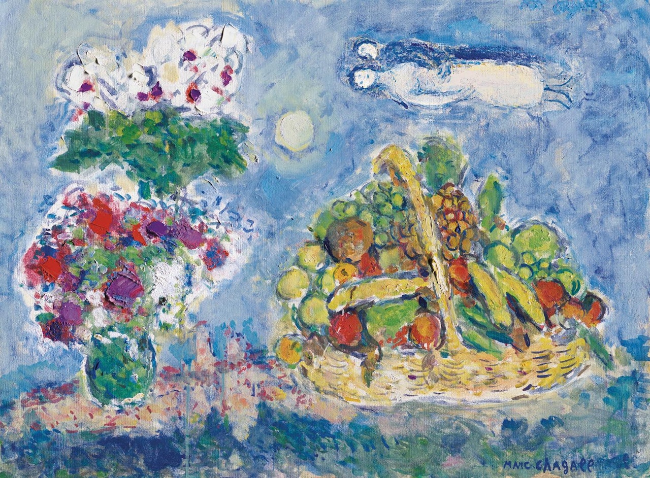 Corbeille de fruits aux amoureux by Marc Chagall