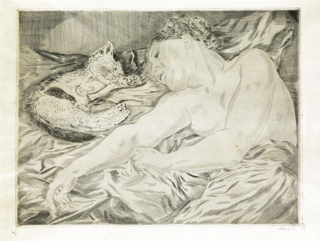 La Femme Au Chat by Leonard Tsuguharu Foujita