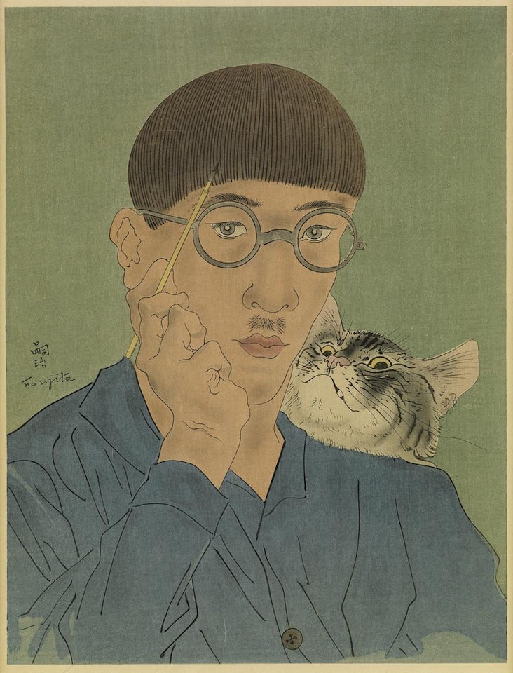 Autoportrait Au Chat by Leonard Tsuguharu Foujita