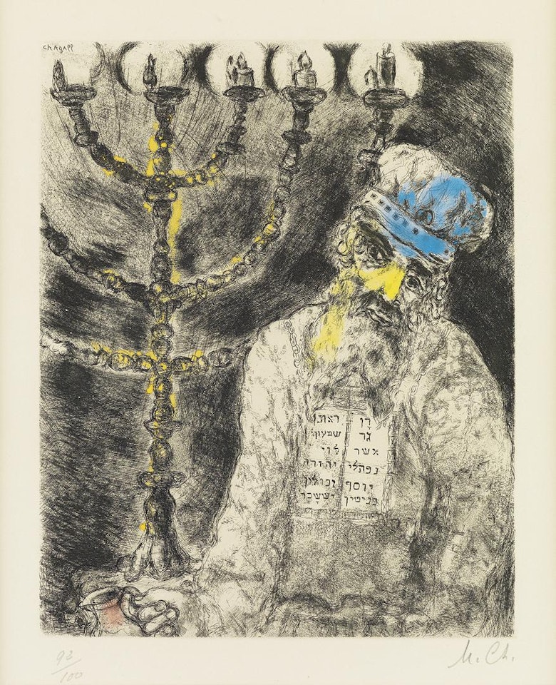 Aaron Et Le Chandelier by Marc Chagall