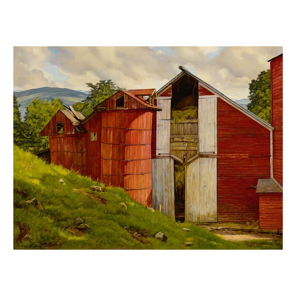 NESTLED BARNS by Luigi Lucioni