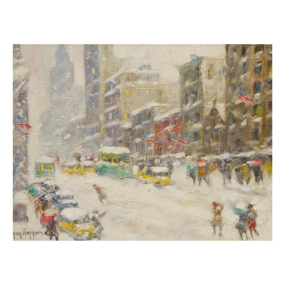NEW YORK WINTER SCENE by Guy Carleton Wiggins