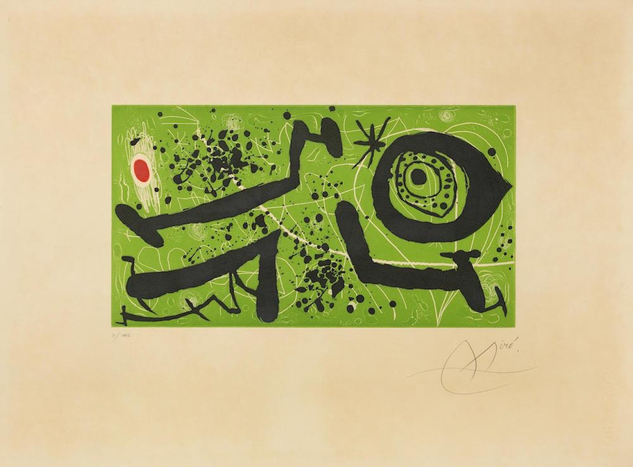 Plate One from 'Picasso i els Reventos' (Dupin 588; Cramer 176) by Joan Miró