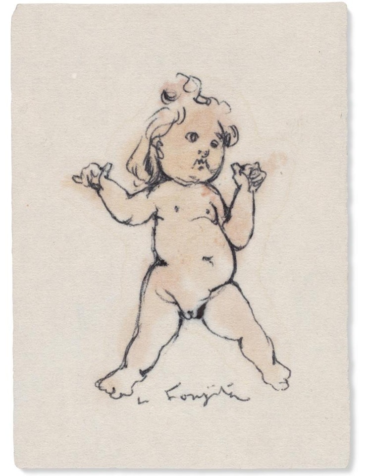Untitled (Petite fille nue) by Leonard Tsuguharu Foujita