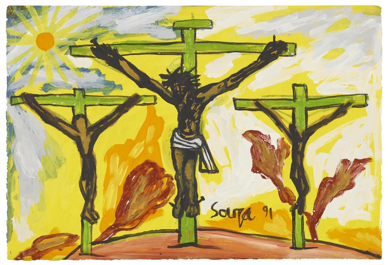 Crucifixion (With Sun) by Francis Newton Souza