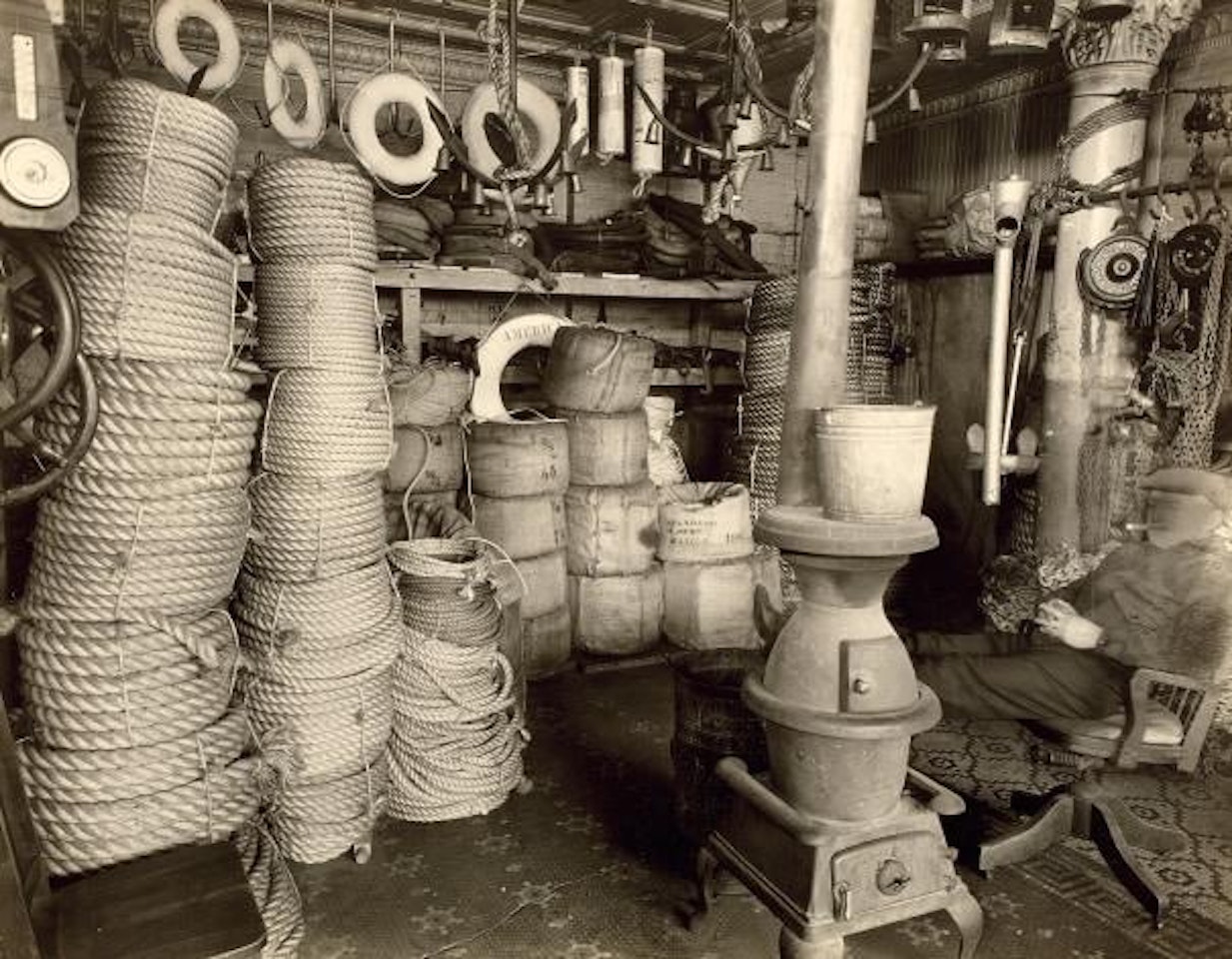 Rope Store, South Street and James Slip, Manhattan by Berenice Abbott