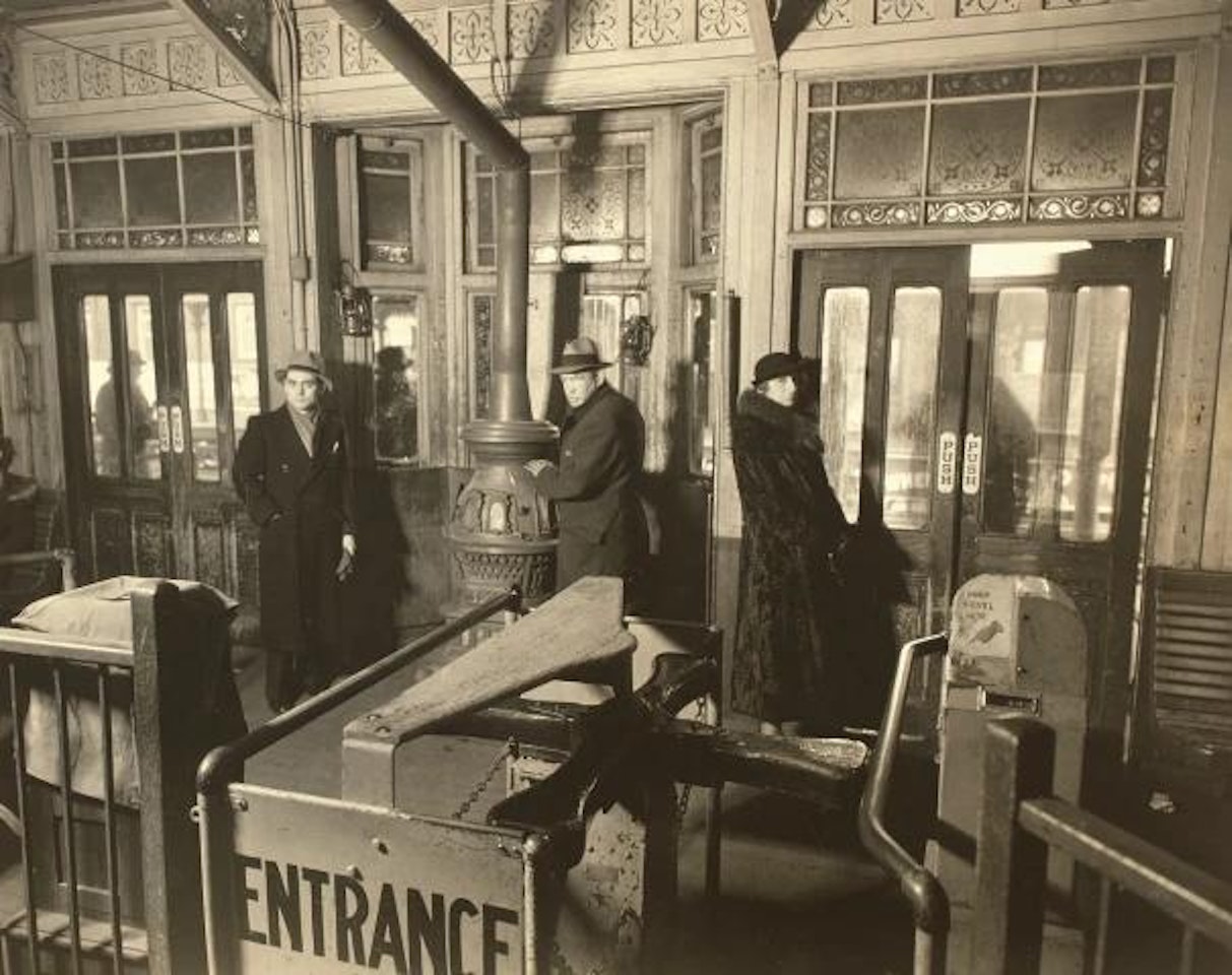 El Station 6th and 9th Avenue Lines: Downtown Side: 72nd Street and Columbus Avenue, Manhattan by Berenice Abbott