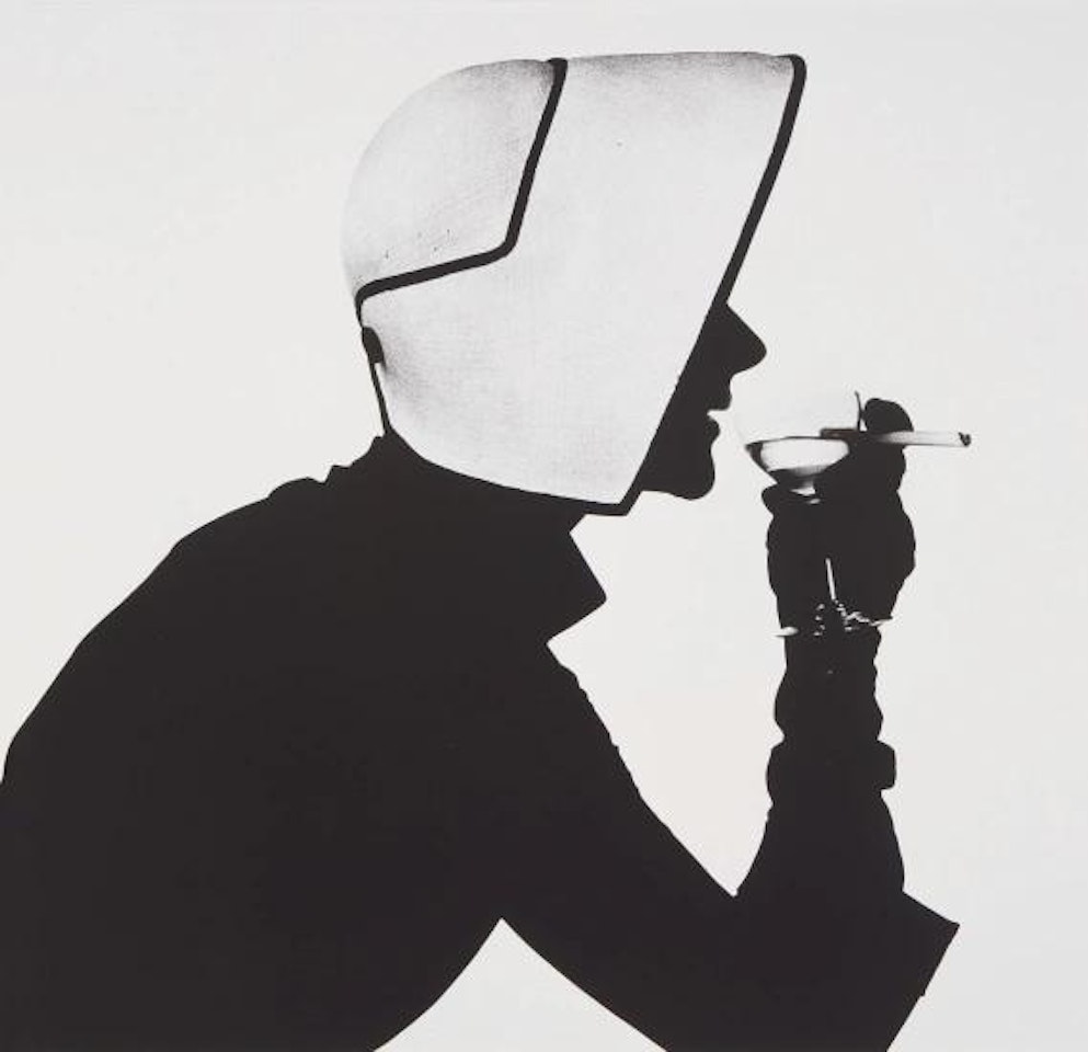 Woman in Dior Hat with Martini (Lisa Fonssagrives-Penn), New York, 1952 by Irving Penn