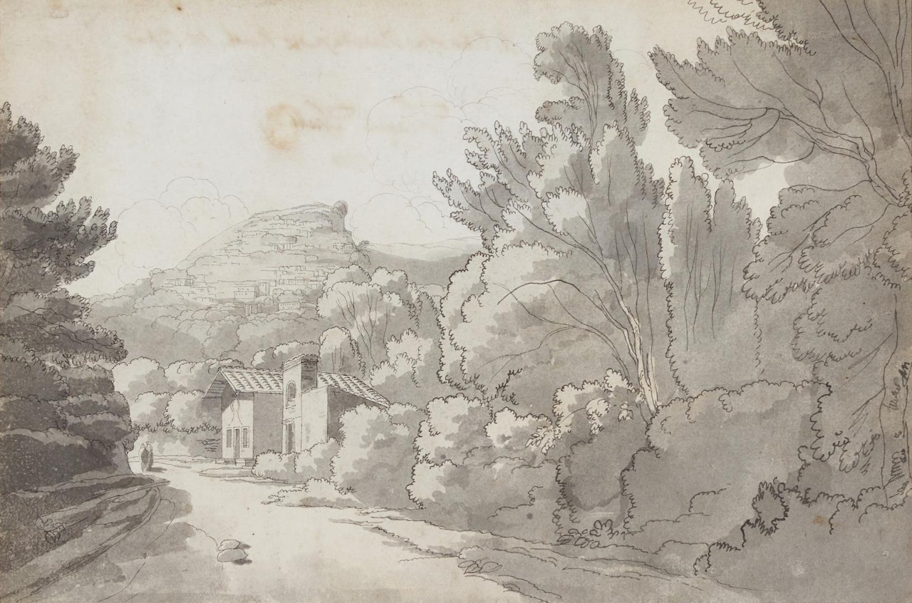 A view of a Hermitage at Rocca di Papa, near Lake Albano, Italy by Francis Towne