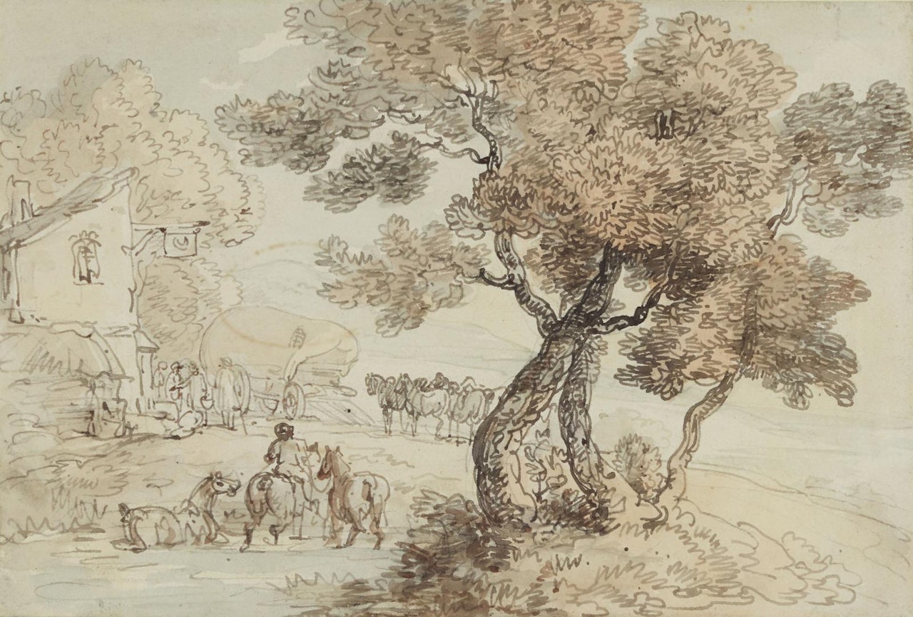 The Half Moon Inn by Thomas Rowlandson