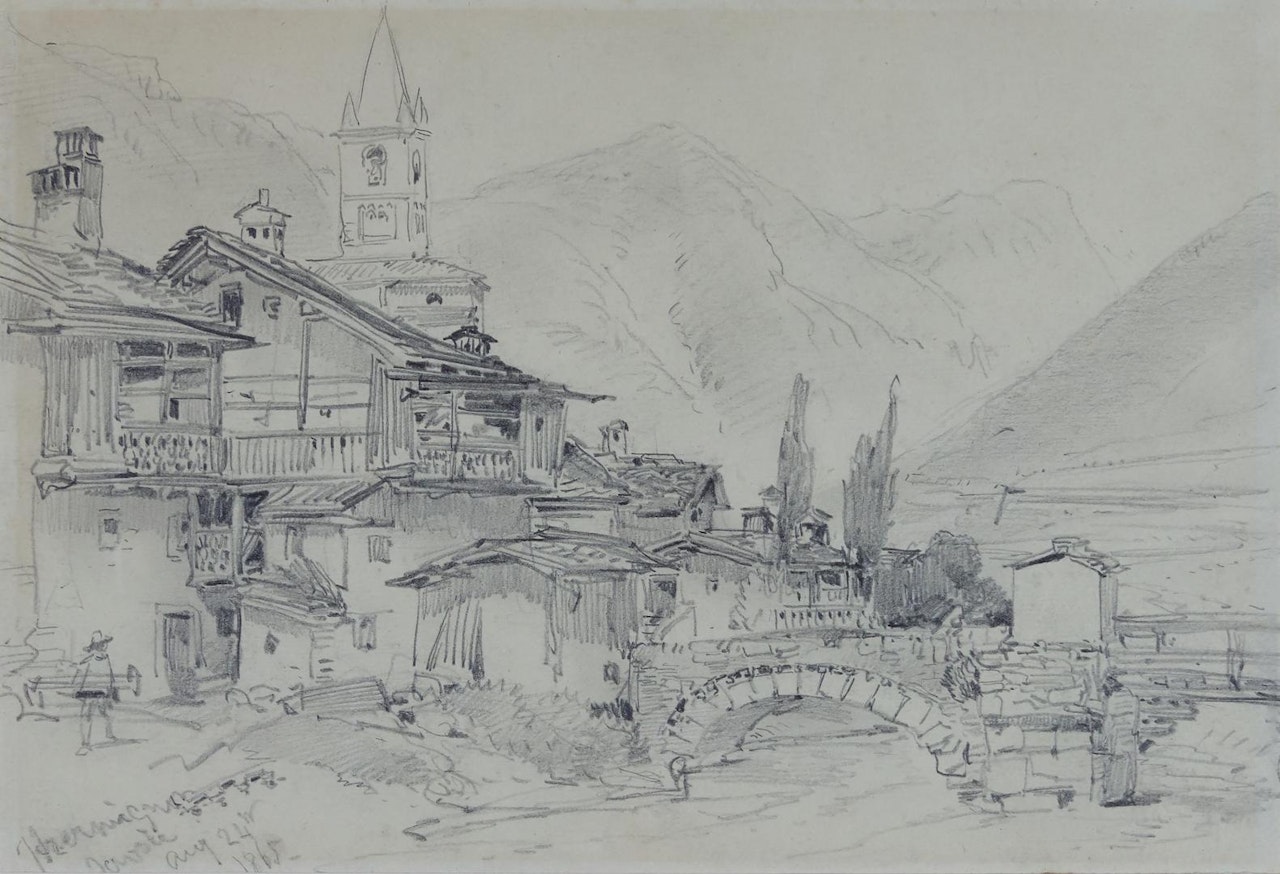 Chermignon in the Canton of Valais, Switzerland by William Callow