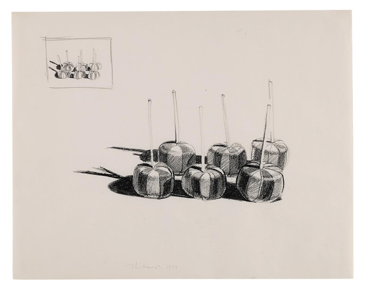 SIX TAFFY SUCKERS  by Wayne Thiebaud