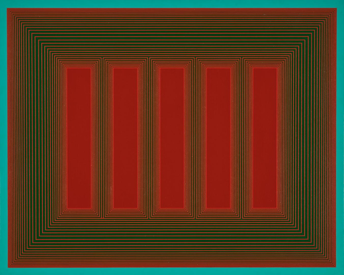 TEMPLE OF DEEP RED WITH TURQUOISE by Richard Anuszkiewicz