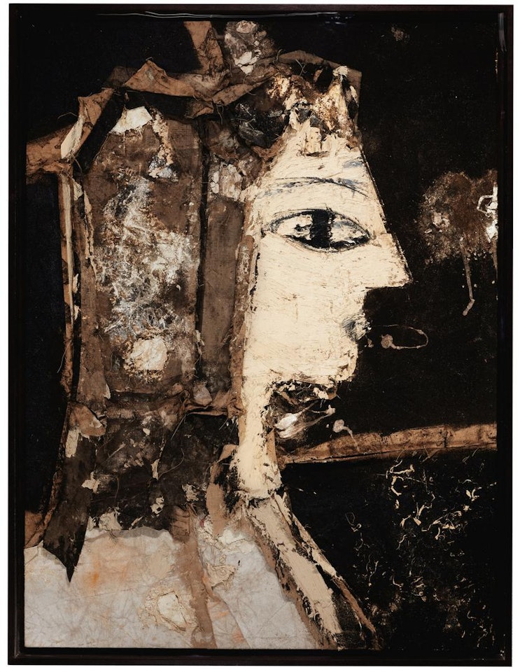 LA DAMA DE ARGEL SOBRE FONDO NEGRO by Manolo Valdés