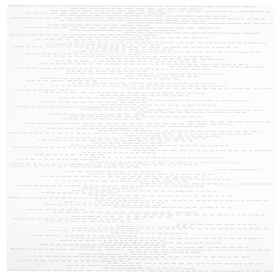 PARALLEL BROKEN LINES OF RANDOM LENGTH NOT TOUCHING THE SIDES by Sol LeWitt