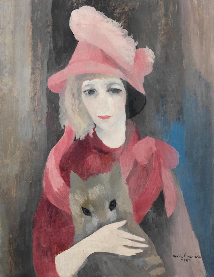 La femme au chien (portrait) by Marie Laurencin