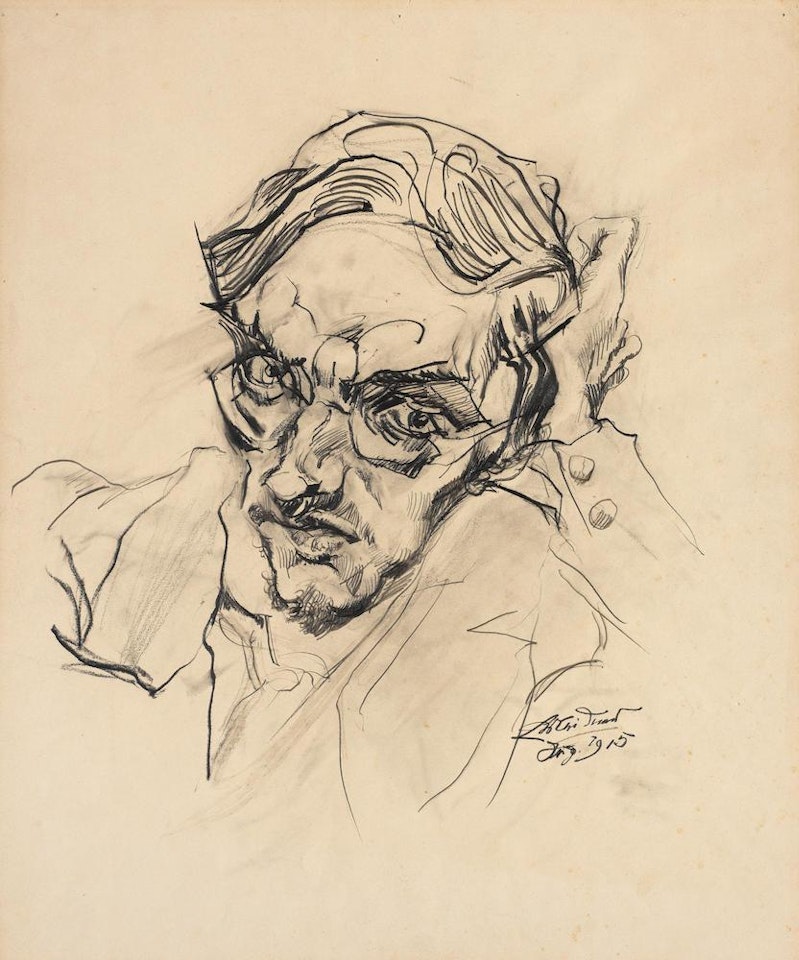 Porträt des Malers Konrad Felixmüller by Ludwig Meidner