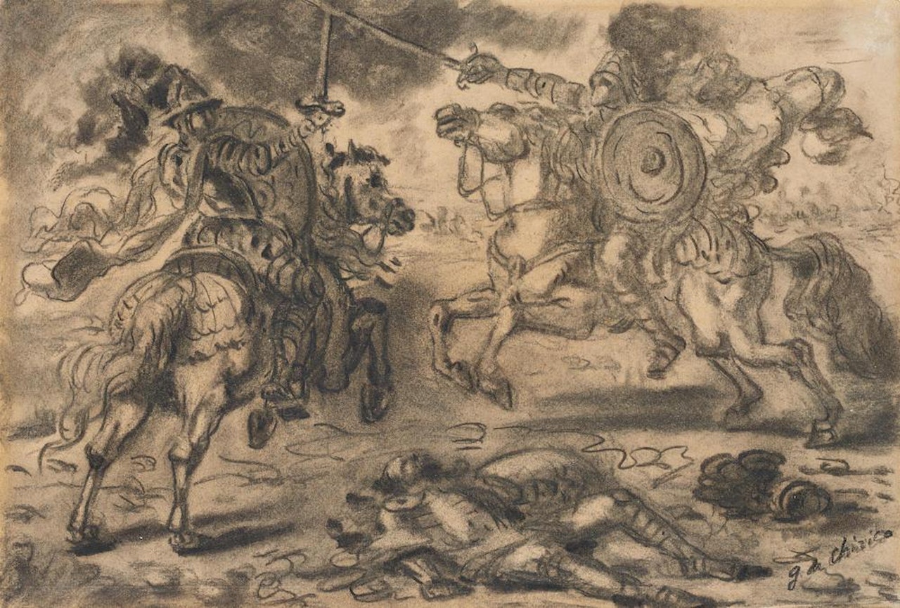 Combattimento di cavalieri by Giorgio de Chirico
