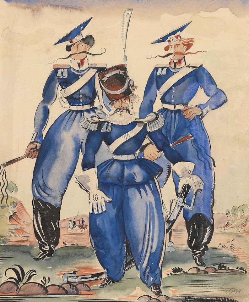 Hussars by Mstislav Valerianovich Dobuzhinsky