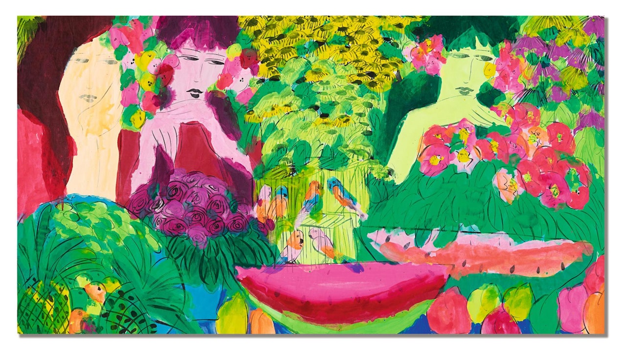 THREE BEAUTIES by Walasse Ting