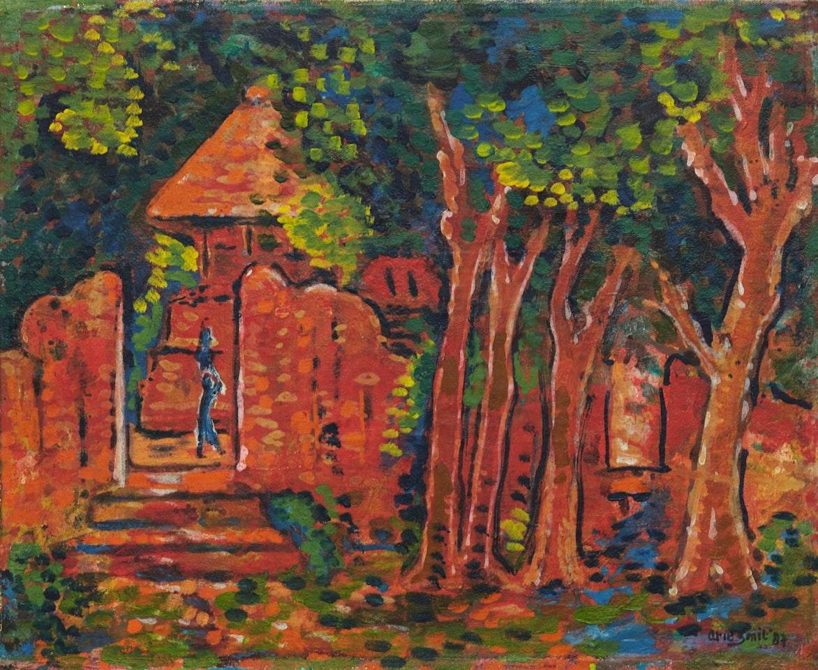 ROW OF TREES AND GATES by Arie Smit