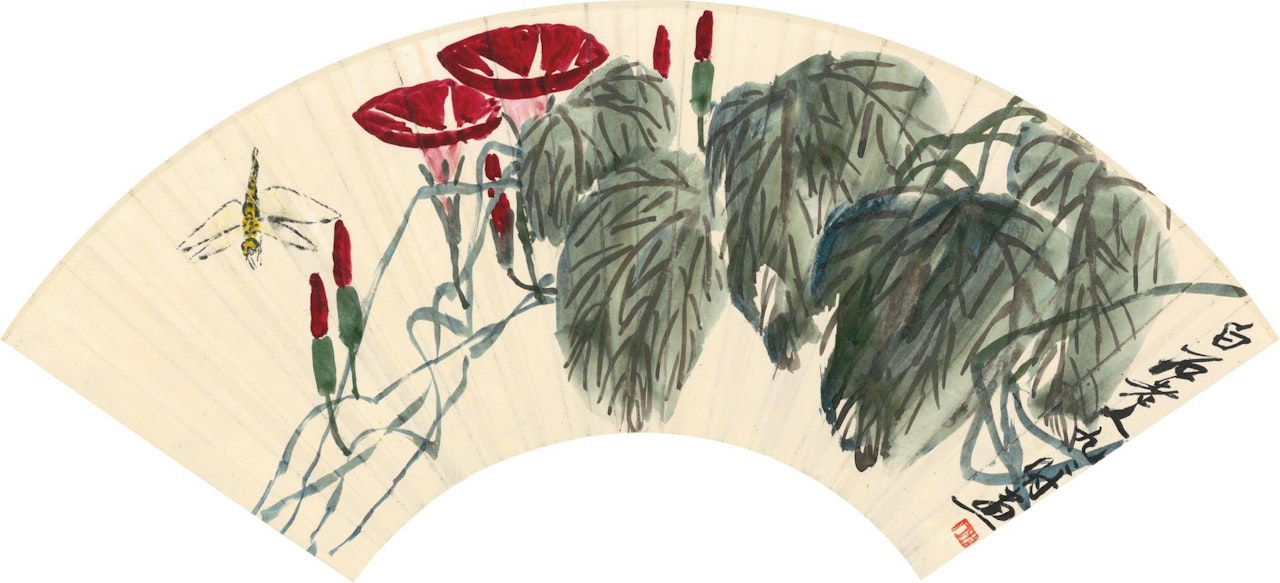 DRAGONFLY BY MORNING GLORY by Qi Baishi