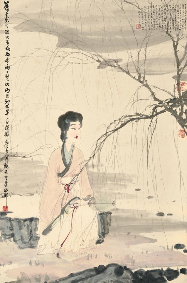 LADY BY THE WILLOWS by Fu Baoshi