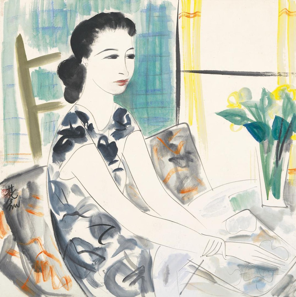 LADY BY THE WINDOW by Lin Fengmian