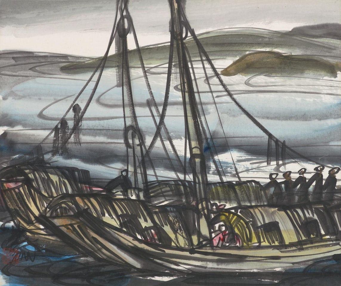 FISHING BOAT by Lin Fengmian