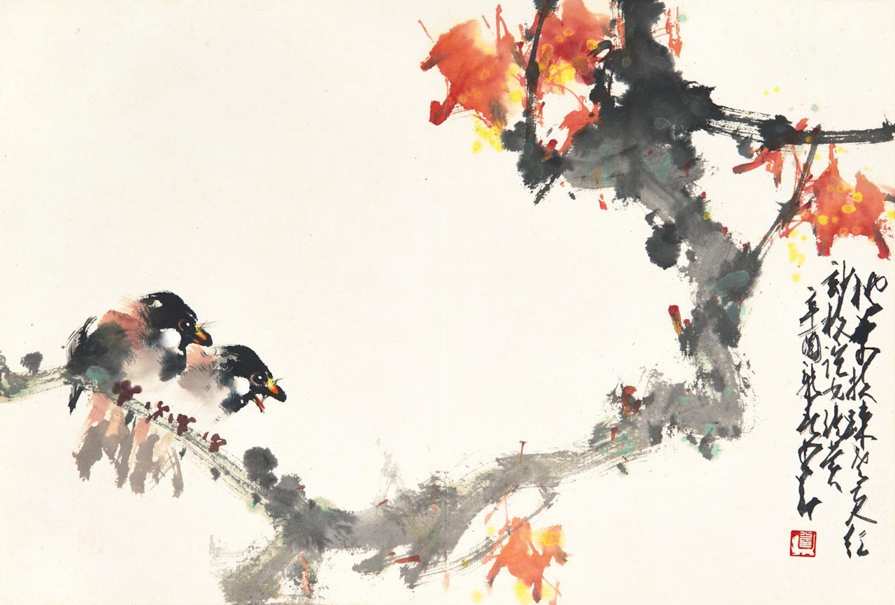 BIRDS ON AUTUMN BRANCH by Zhao Shao'ang
