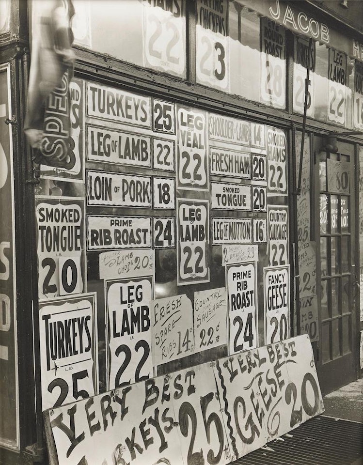 Jacob Heymann's Butcher's Shop, 345 Sixth Avenue, New York by Berenice Abbott