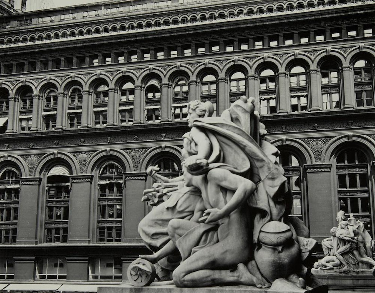 Custom House Statues and New York Produce Exchange by Berenice Abbott
